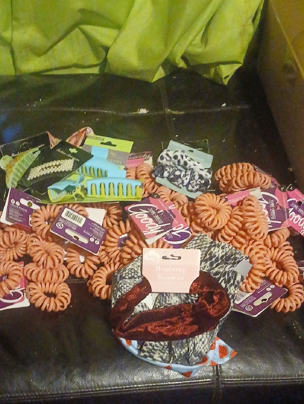 Coiled Spiral Hair Ties & Assorted Hair Accessories - Peach & Multi